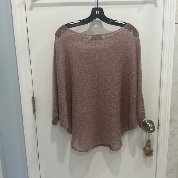 Kerisma Boat Neck Batwing Sleeve Lavender mesh layering sweater SM - Picture 2 of 7